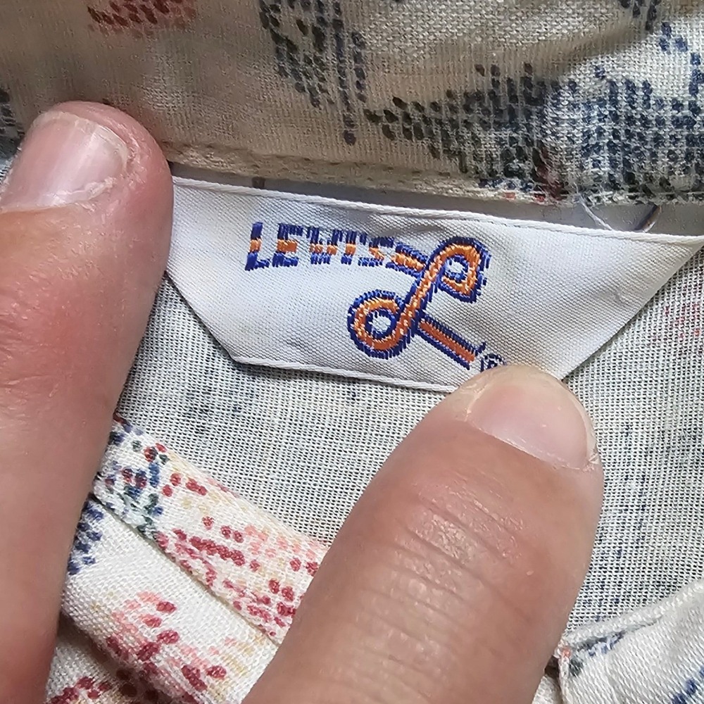 Vintage 1960's Floral Button Down Blouse Orange Label Long Sleeve Top
Cream Blue - Picture 12 of 12
